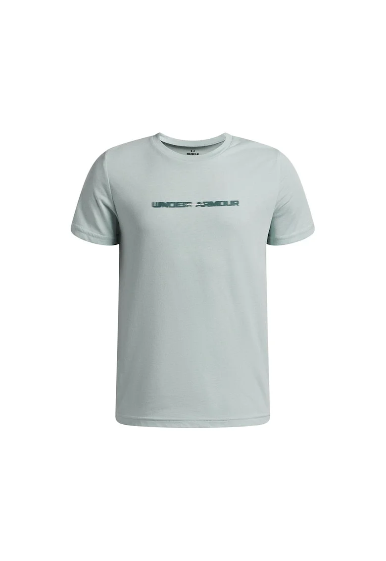 Tricou cu decolteu la baza gatului Blurry, Verde pal