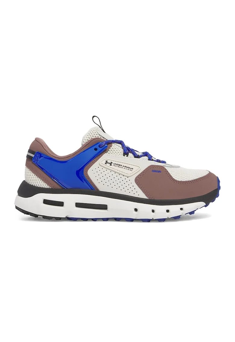 Pantofi sport cu insertii de piele Summit Trek, Alb fildes/Albastru royal/Maro pamantiu