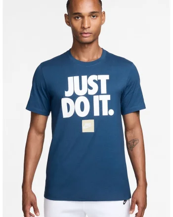 Tricou regular fit din bumbac cu imprimeu Sportswear, Alb/Albastru inchis