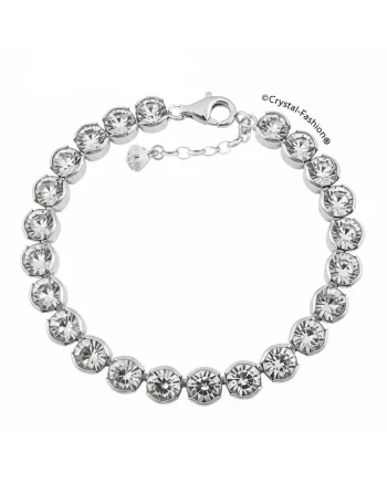 Bratara Tennis, cristale Swarovski® 6mm, Crystal Clear