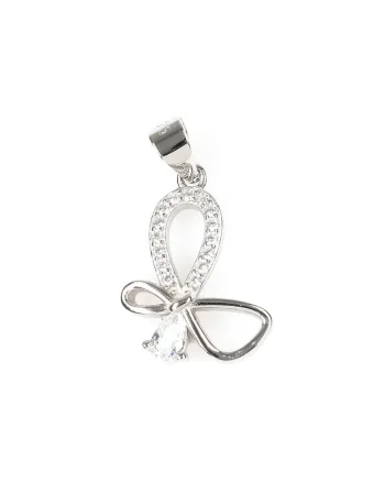 Pandantiv din argint fluture modern cu pietre zirconice
