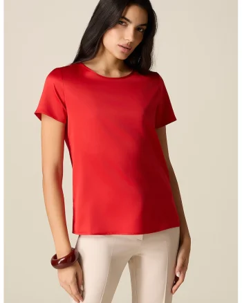 Tricou cu slituri laterale, Rosu