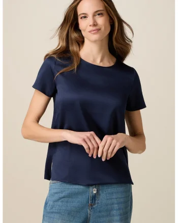 Tricou cu slituri laterale, Bleumarin