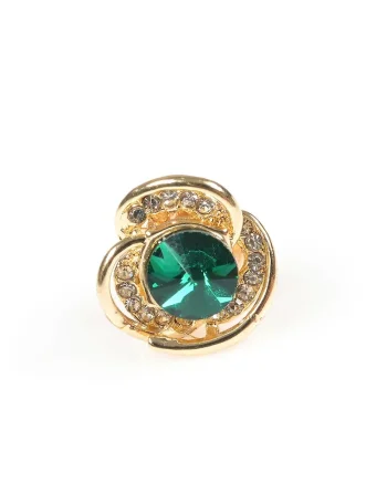 Brosa martisor elegant cu piatra verde smarald