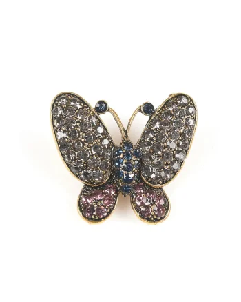 Brosa martisor fluture decorat cu pietre multicolore
