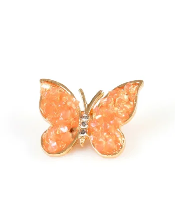 Brosa martisor fluture cu aripi portocalii