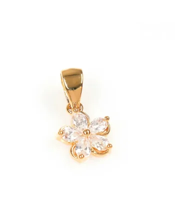 Pandantiv placat cu aur floare cu pietre zirconice