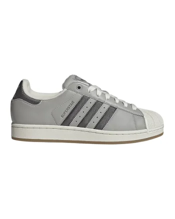 Pantofi sport Superstar II low-cut de piele, Gri deschis/Alb murdar/Gri inchis
