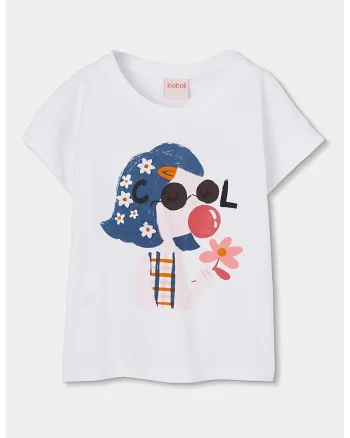 Tricou de bumbac cu imprimeu grafic, Rosu/Alb/Albastru inchis