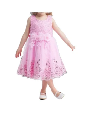 Rochie Fetițe Roz din Dantelă Amy – Eleganță și Delicatețe pentru Ocazii Speciale