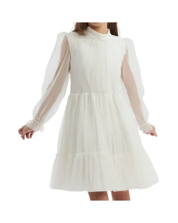 Rochie elegantă pentru fetițe Oktavia - Confort, rafinament și stil atemporal, Alb