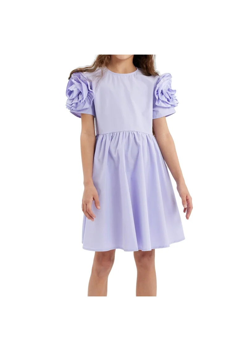 Rochie Fetiță Kate Violet Elegantă – Culoare Lavandă, Confortabilă și Ideală pentru Ocazii Speciale, Violet