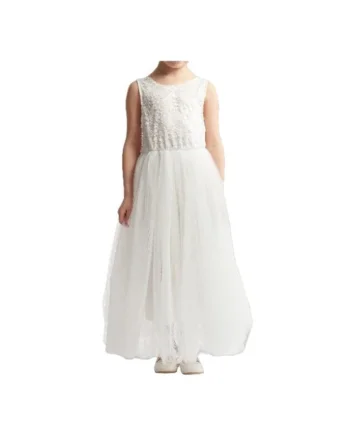 Rochie de fetite,  Liv, Tul, Alb, Alb