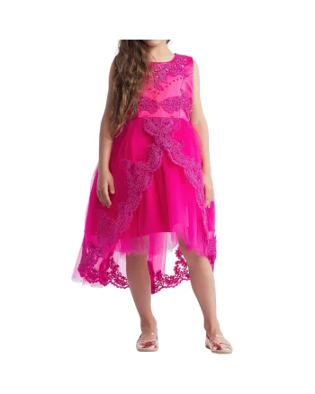 Rochie fuchsia Fabienne pentru fetițe – Eleganță și rafinament pentru ocazii speciale, Fucsia