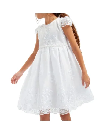 Rochie de fetite,  Grace, Tul, Alb, Alb