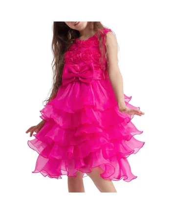 Rochie de Ocazie pentru Fetițe Elodie Fucsia – Elegantă, Fucsia