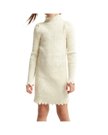 Rochie Tricotată Crem pentru Fetițe Salma – Confortabilă, Elegantă și Ideală pentru Orice Ocazie, Crem