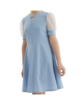 Rochie Elegantă pentru Fetițe Samanta - Confort și Stil pentru Evenimente Speciale, Albastru deschis