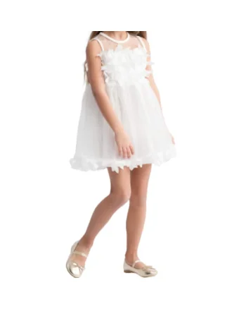 Rochie Fetiță Estelle - Eleganță și Confort pentru Evenimente Speciale, Alb