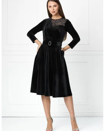 Rochie cu maneci 3/4 Apolonia, Negru