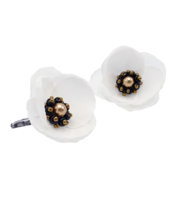 Cercei dama eleganti cu tortita, Zia Fashion, Alb