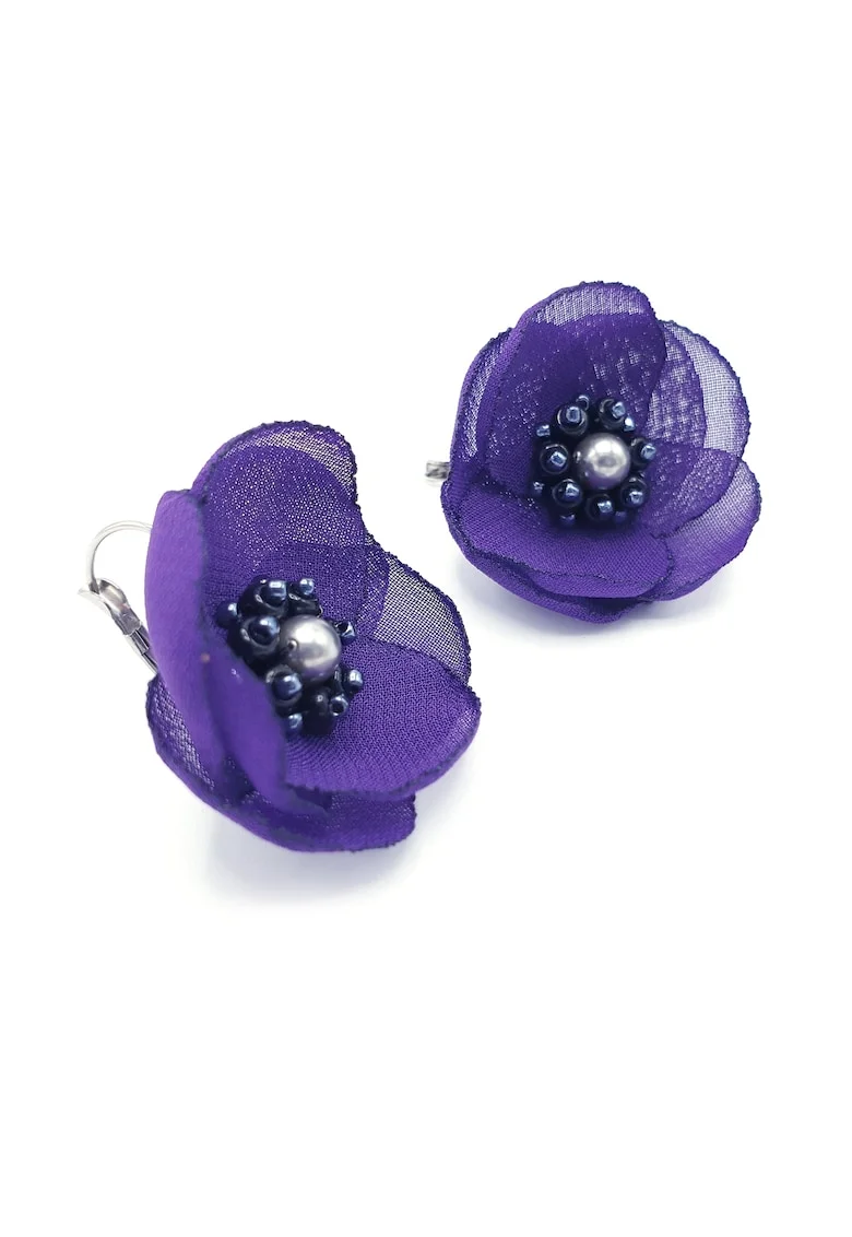 Cercei dama eleganti cu tortita, Zia Fashion, Mov