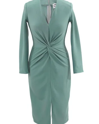 Rochie cambrata cu decolteu in V si detaliu rasucit frontal Jackie