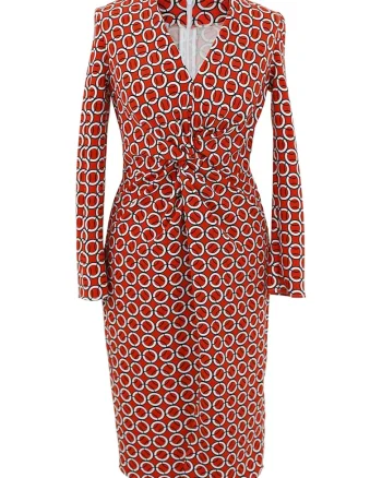 Rochie cambrata cu decolteu in V si detaliu rasucit frontal Jackie