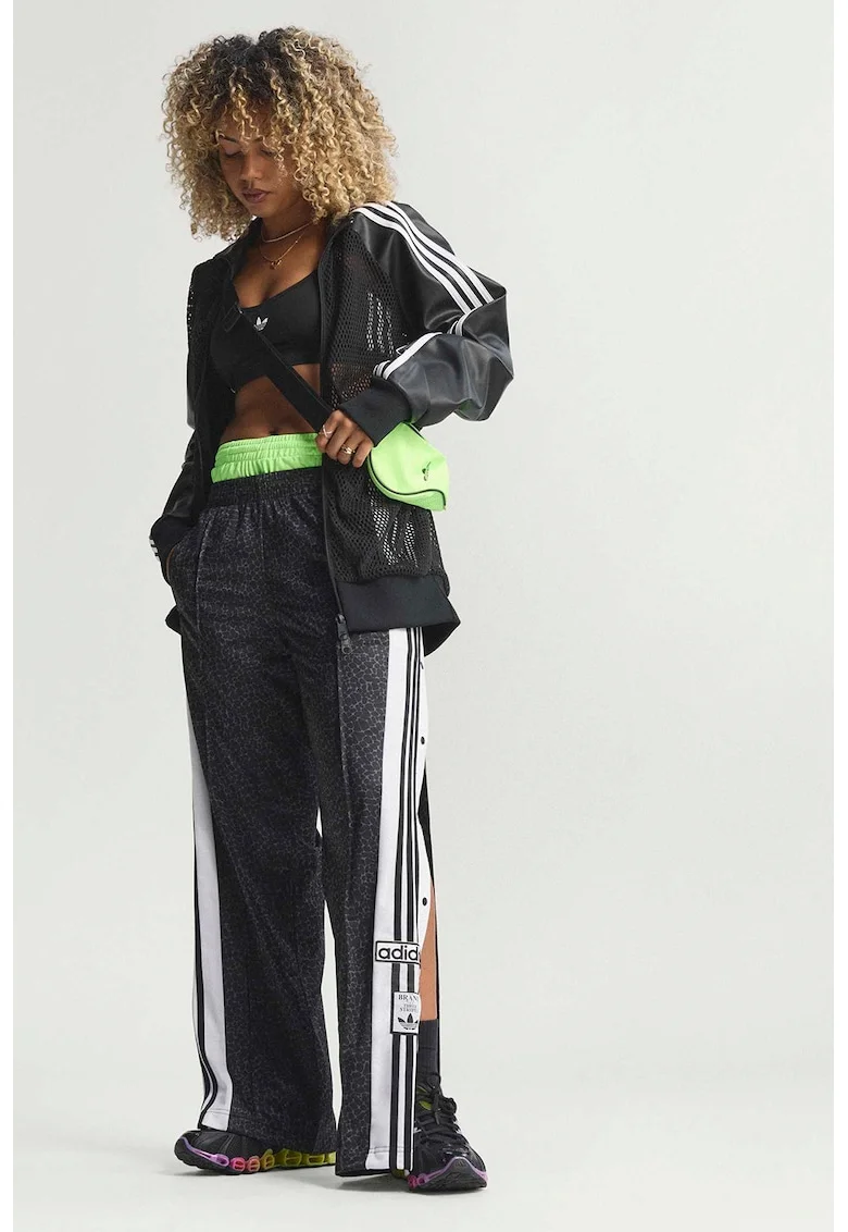 Pantaloni de trening cu logo Adibreak, Alb/Gri antracit