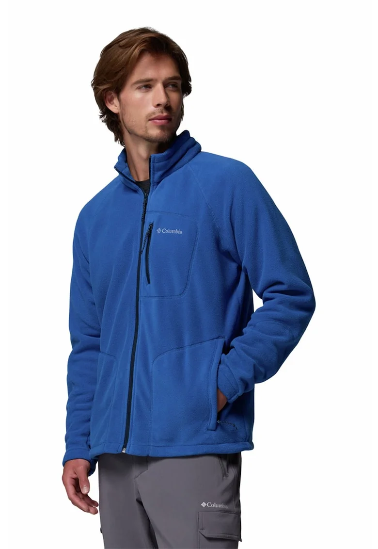 Bluza din fleece cu fermoar, pentru trekking Fast Trek II, Albastru inchis