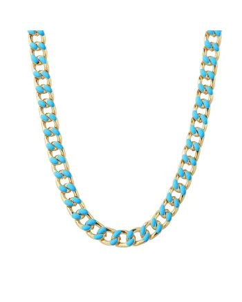Colier placat cu aur de 14k si cu design lant, Auriu