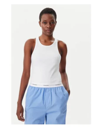 Top Dama,  Alb, bumbac organic, elastan,