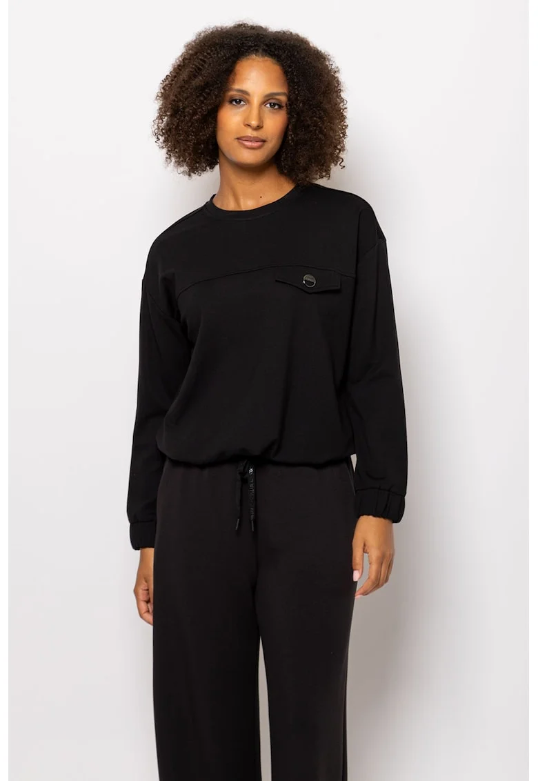 Bluza de trening cu maneci cazute Dahna, Negru