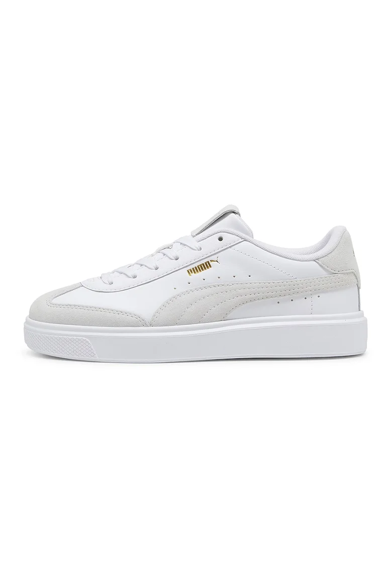 Pantofi sport cu insertii de piele intoarsa Lajla, Alb/Gri deschis