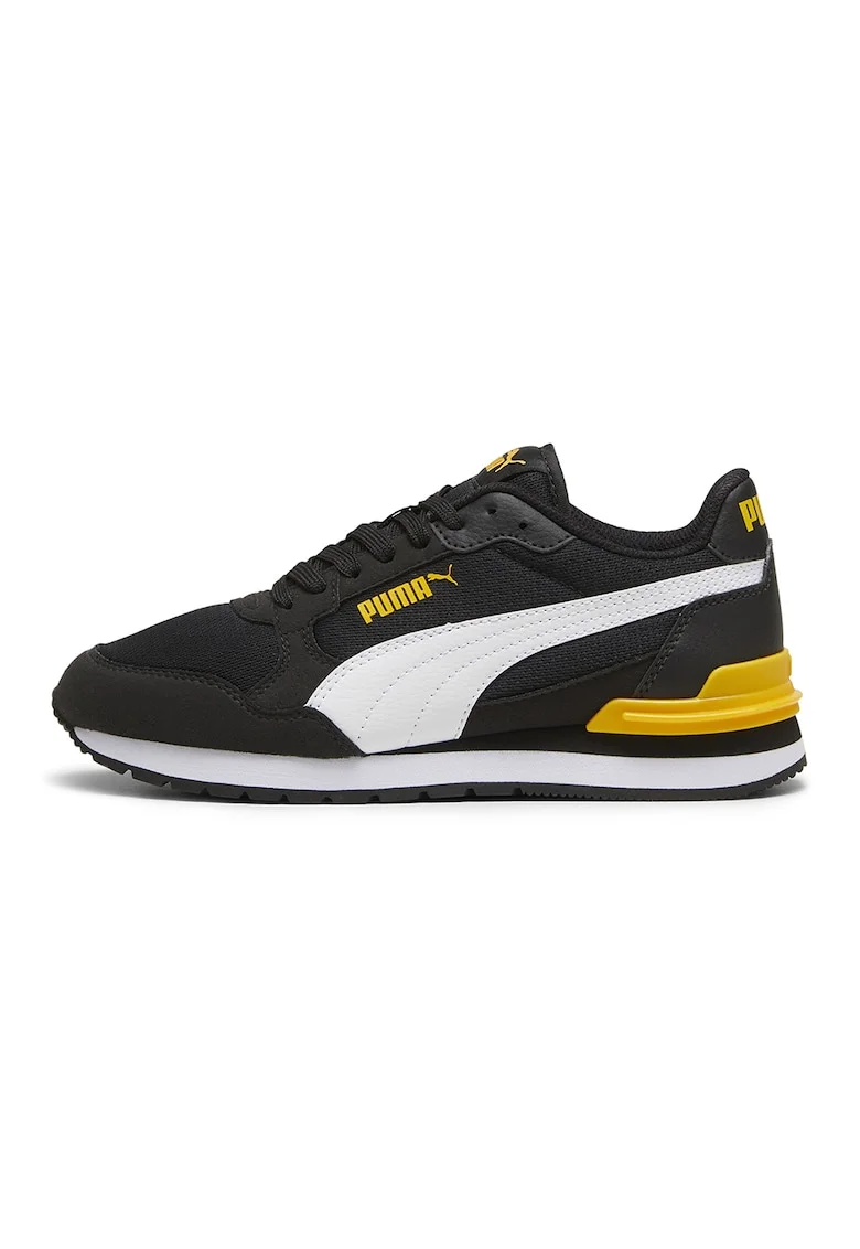 Pantofi sport ST Runner v4 cu insertii din material textil, Alb/Negru/Portocaliu