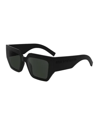 Ochelari de soare patrati cu logo, Negru