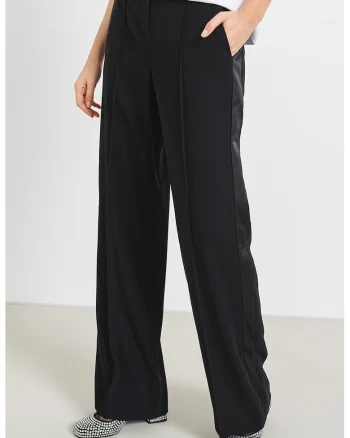 Pantaloni drepti cu talie inalta, Negru