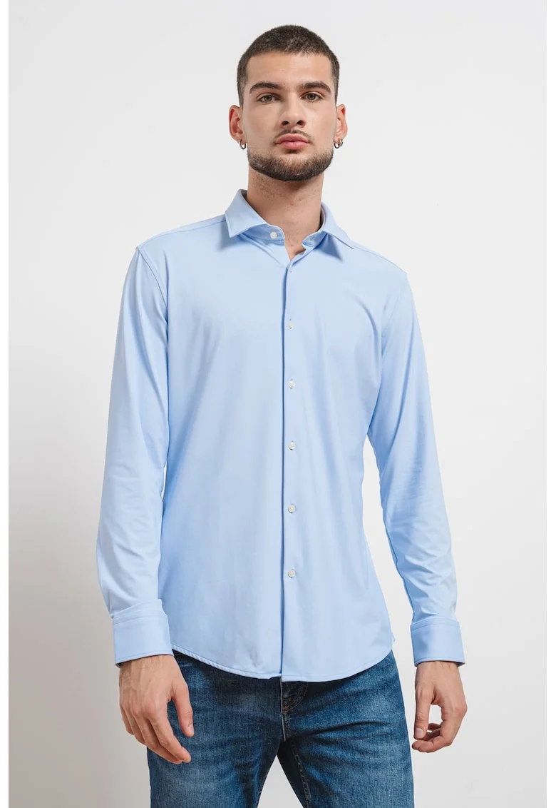 Camasa slim fit cu maneci lungi Kenno, Albastru