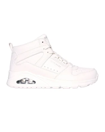 Pantofi sport medii de piele ecologica Uno Regards, Alb