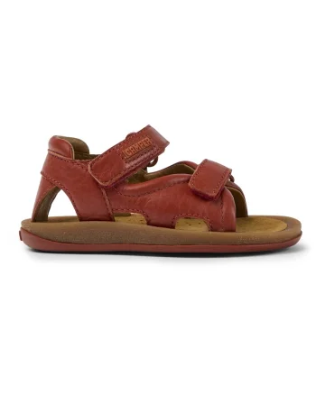 Sandale de piele cu velcro Bicho, Rosu inchis