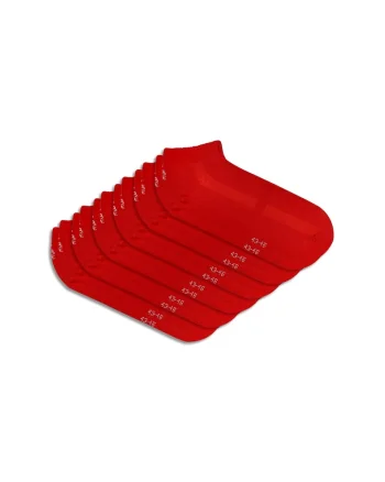 Set 6 perechi, Sosete Scurte din Bumbac Pieptanat,  fara cusatura, respirabile si confortabile, Rosu