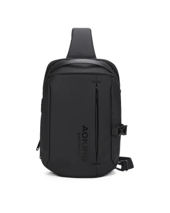 Geanta sling cu logo, Negru