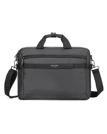 Geanta unisex cu detaliu logo pentru laptop, Gri