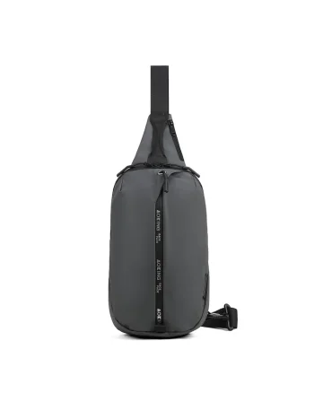 Geanta sling unisex cu detalii logo, Gri
