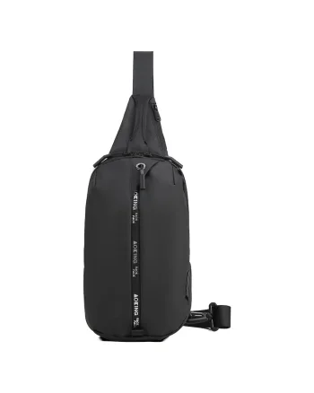Geanta sling unisex cu detalii logo, Negru