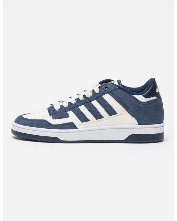 Pantofi sport Rapid Court cu garnituri din piele intoarsa, Alb/Bleumarin