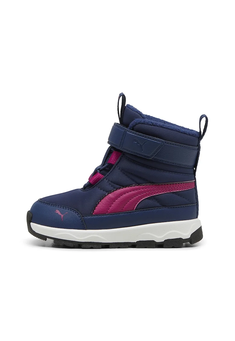 Ghete de piele ecologica si material textil Evolve AC+, Fucsia/Albastru inchis
