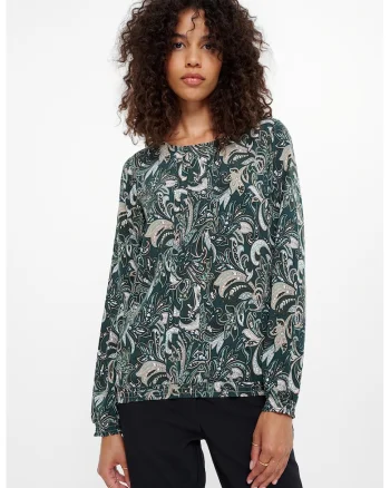 Bluza de viscoza cu imprimeu, Verde