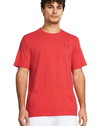 Tricou cu decolteu rotund, pentru fitness Sportstyle, Rosu vermillion