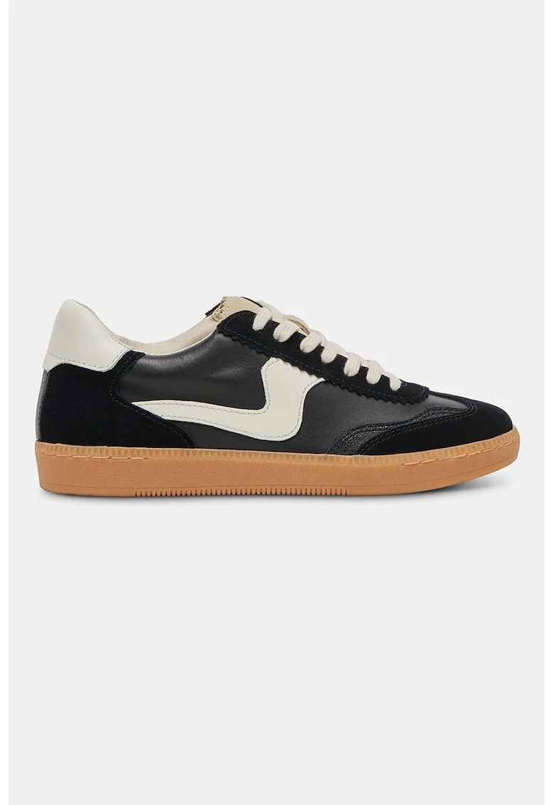 Pantofi sport cu insertii de piele intoarsa Notice, Negru/Alb murdar